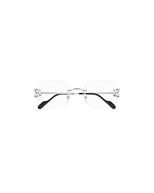 Cartier Multicolor Rimless Rectangle Glasses for men