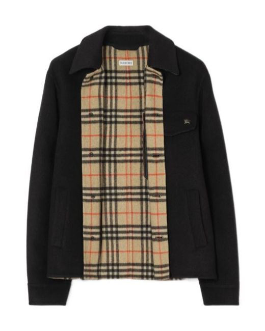 Burberry Black Wool Thorn Overshirt for men