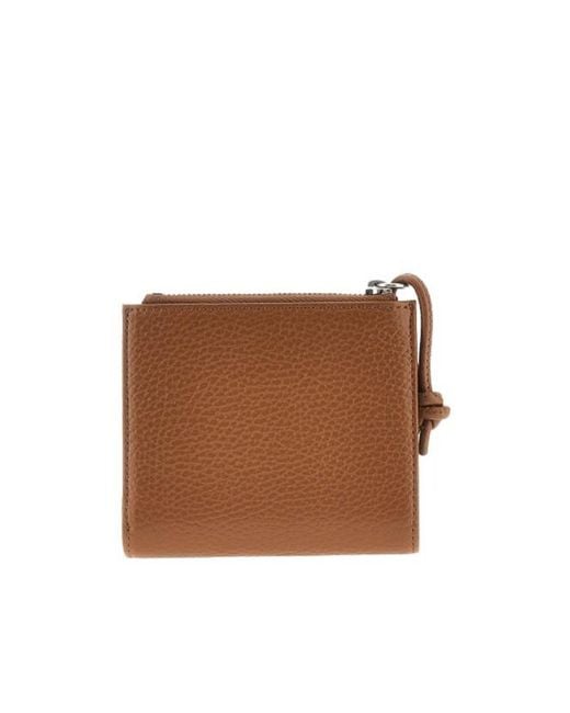 Emporio Armani Brown Pebbled-Effect Leather Wallet for men