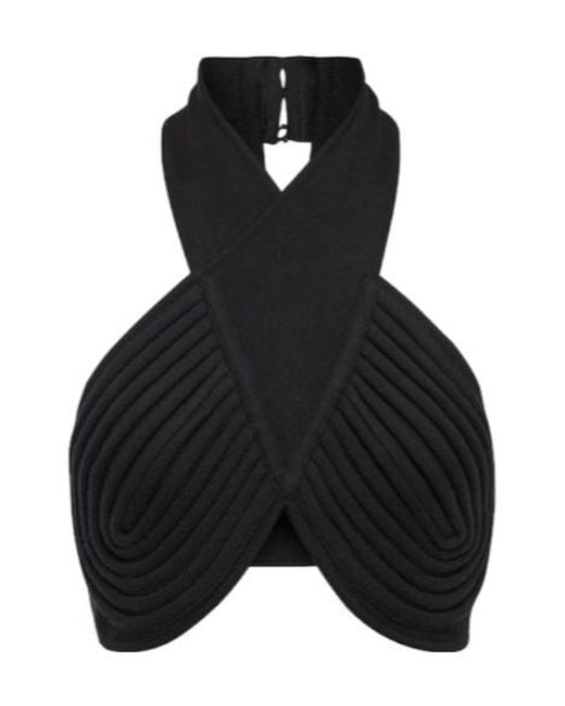 Gabriela Hearst Black Halter Wool Bra