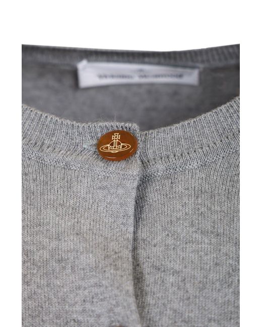 Vivienne Westwood Gray Bea Cropped Cardigan