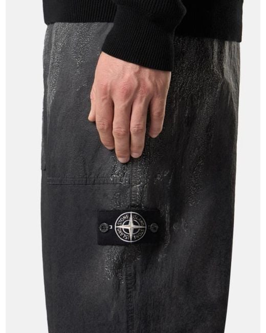 Stone Island Blue Loose Fit Fatigue Trousers for men
