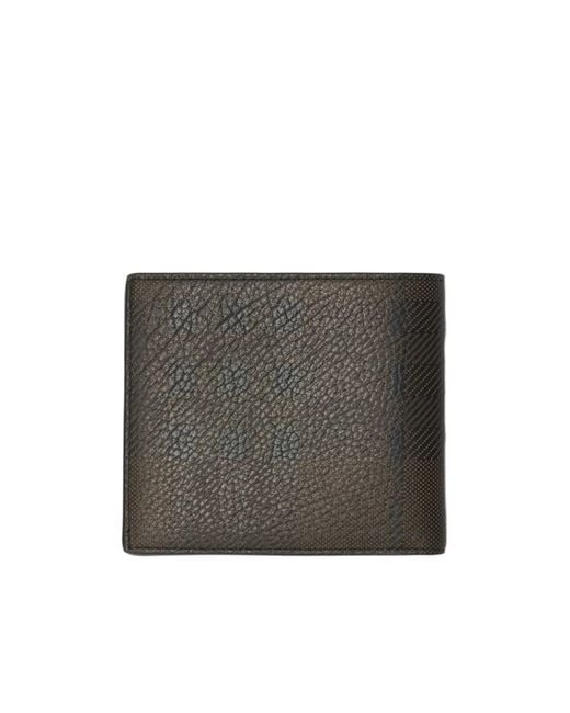 Burberry Gray B-Shield Bifold Wallet for men