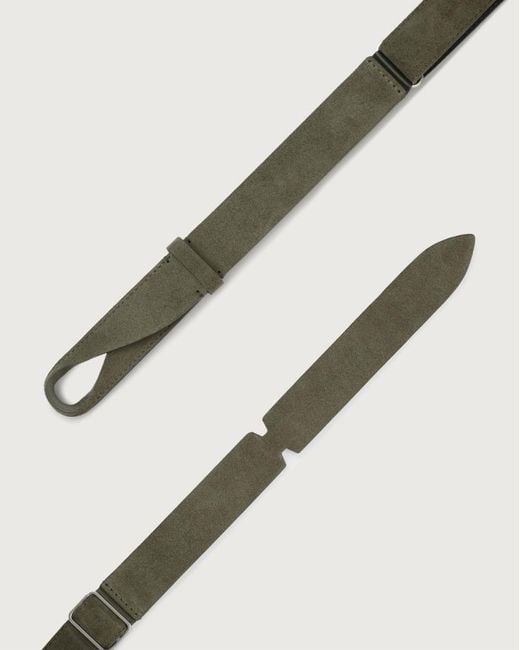 Orciani Green Nobuckle Suede Belt for men