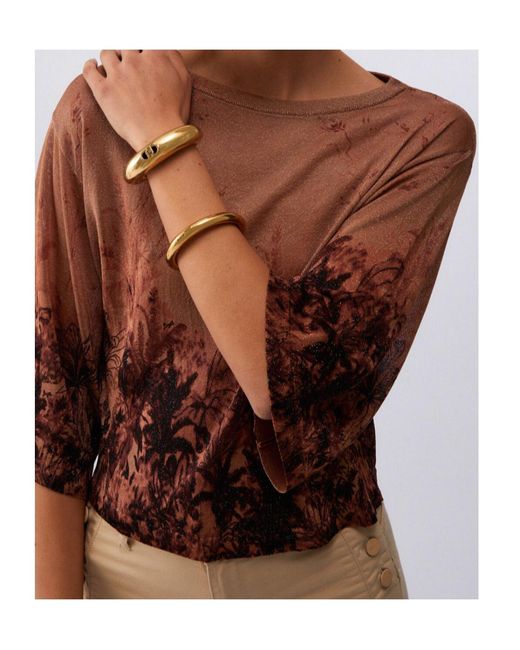 Liu Jo Brown Printed Jumper