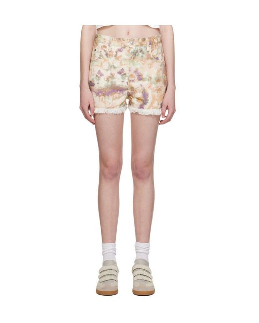 Isabel Marant Natural Lesia Denim Shorts