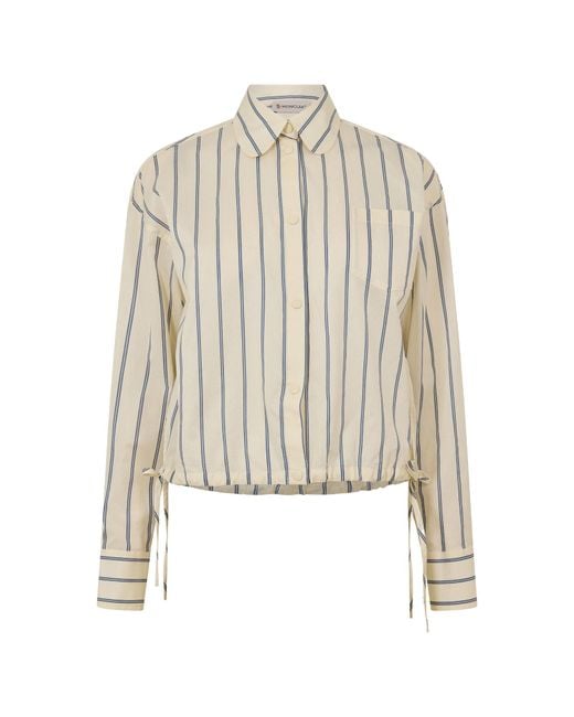 Moncler White Long Sleeve Patterned Shirt