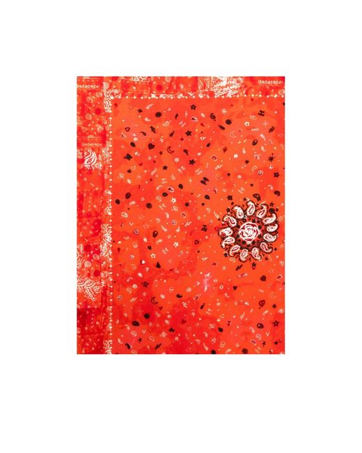 Zadig & Voltaire Red Printed Silk Scarf