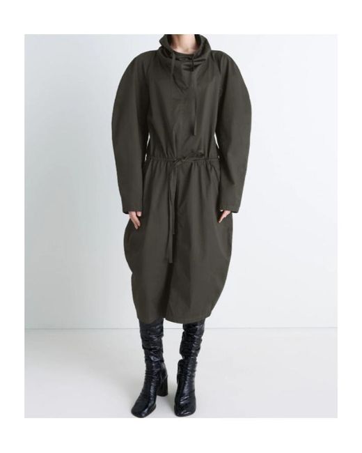 Lemaire Black Vareuse High Neck Drawstring Dress