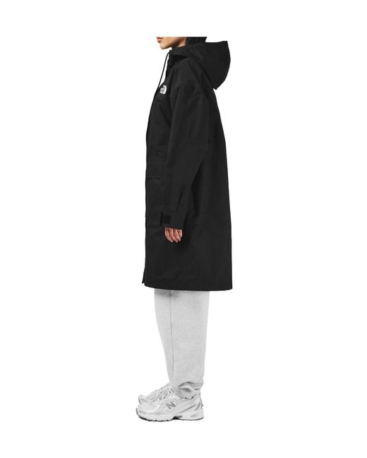 The North Face Black Hooded Long Rain Jacket