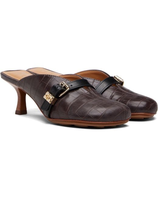 Ganni Brown Sue Mules