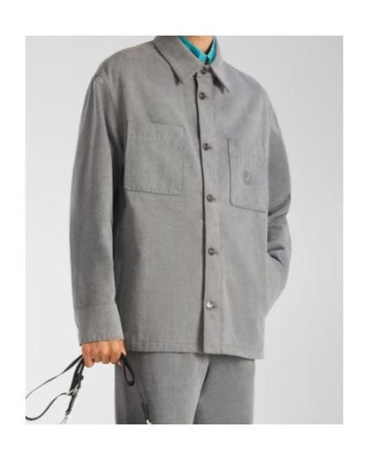 Fendi Gray Ff Embroidered Long-Sleeve Jacket for men