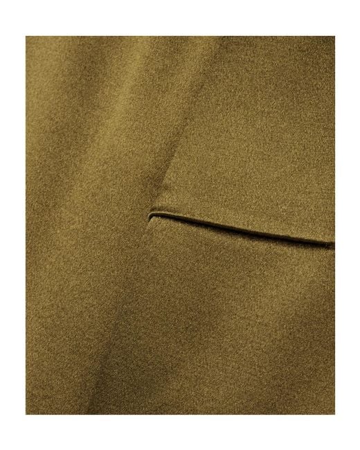 Adam Lippes Green Keira Cropped Silk-Charmeuse Top