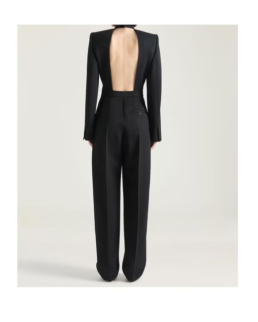 Givenchy Black Long-Sleeve Backless Jumpsuit