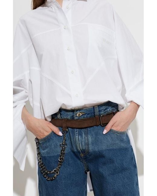 The Attico White Buckle Belt