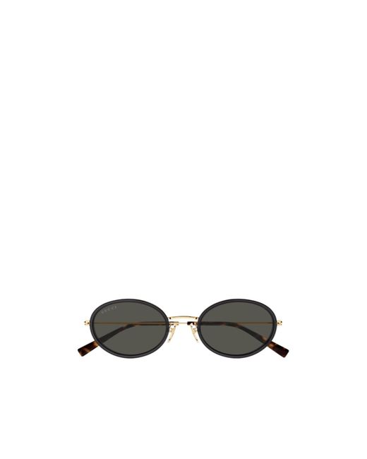 Gucci White Eyewear Round Frame Sunglasses