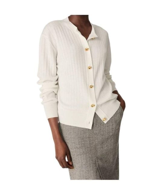 Bottega Veneta White Crewneck Knitted Cardigan