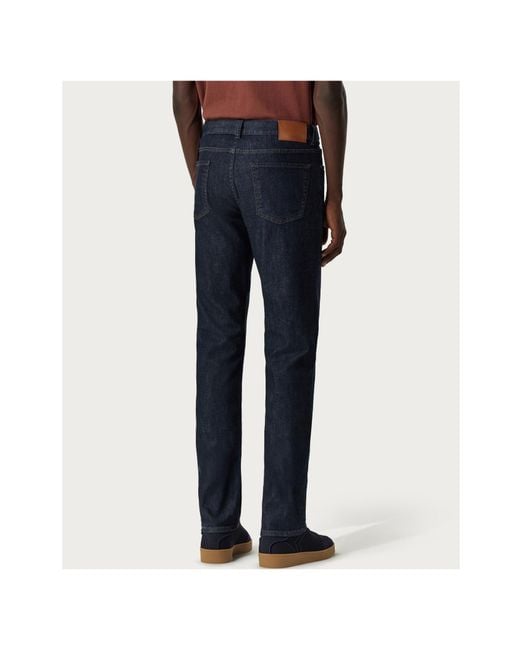 Canali Blue Stretch Soft-Touch Five-Pocket Denim Jeans for men