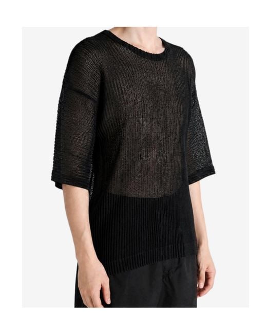 Homme Plissé Issey Miyake Black Crew-Neck T-Shirt for men