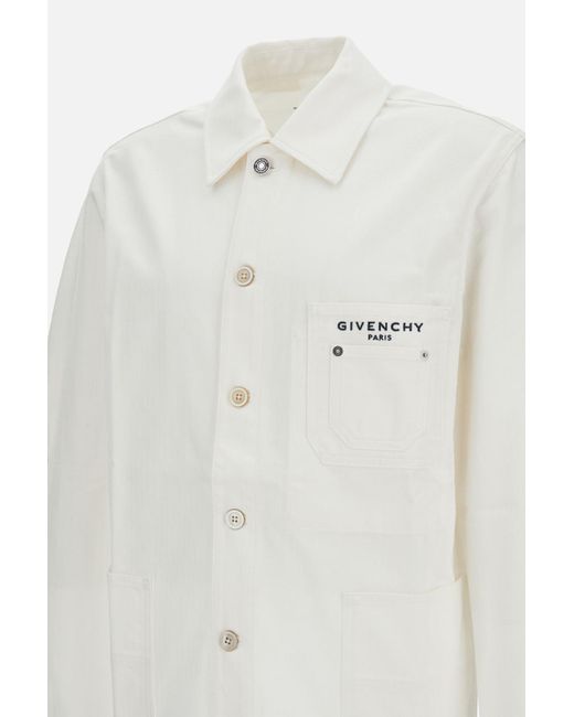 Givenchy White Embroidered Couture Seam Jacket for men