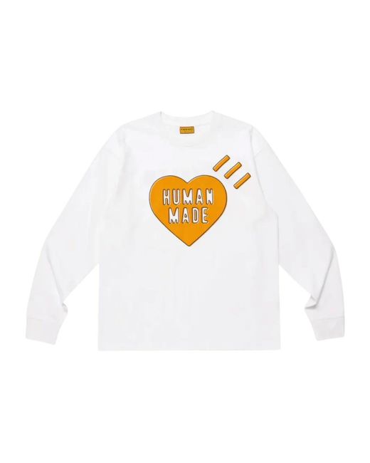 Human Made White Heart-Logo Long-Sleeve T-Shirt for men