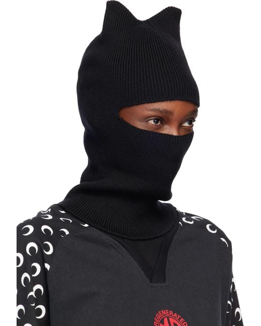 MARINE SERRE Black Kawaii Balaclava