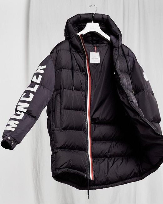 Moncler Blue Logo-Print Padded Jacket for men