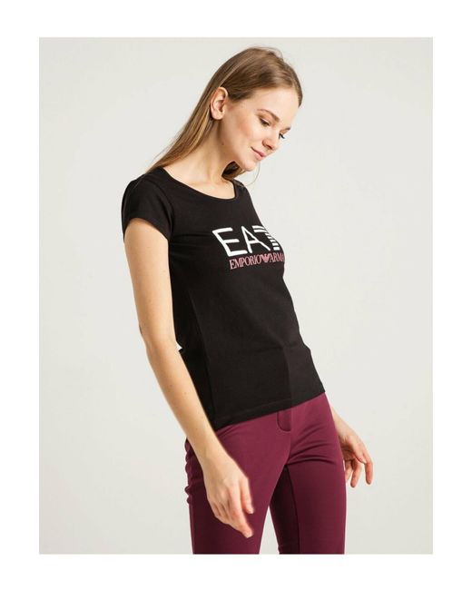 EA7 Black Logo Printed T-Shirt