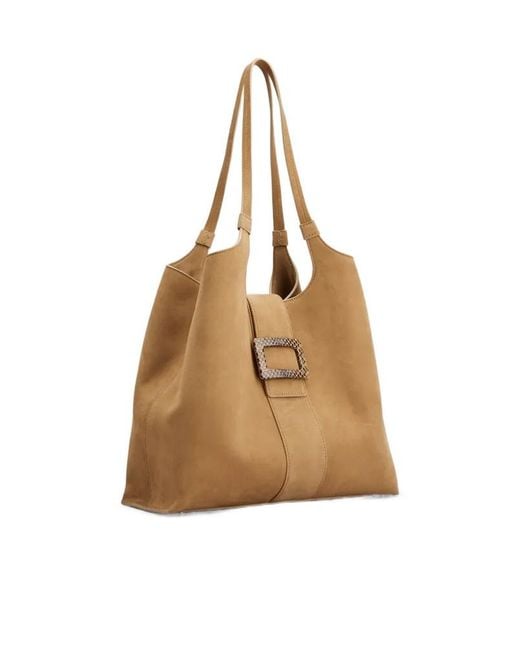 Roger Vivier Natural Belle Vivier Medium Shopping Bag