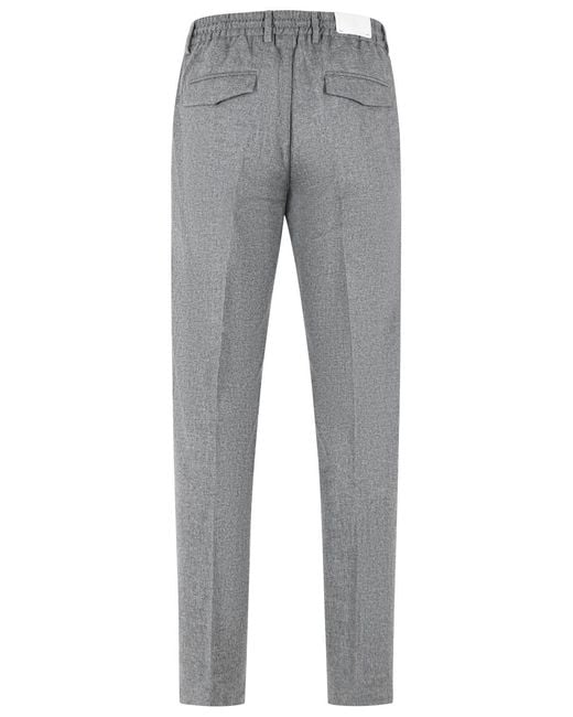 Eleventy Gray Drawstring Casual Pants for men