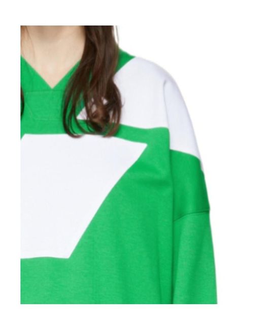 we11done Green V-Neck Long-Sleeved T-Shirt