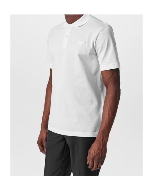 Prada White Logo Polo Shirt for men