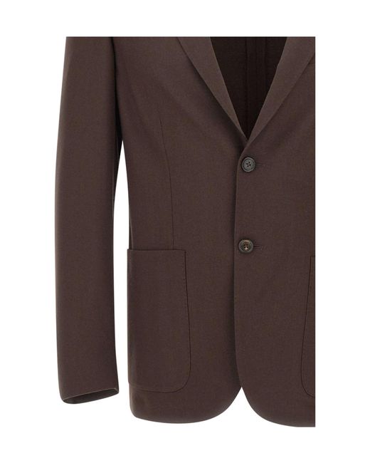 Corneliani Brown Patch-Pocket Blazer for men
