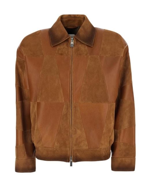 Versace Brown Long-Sleeved Zipped Jacket