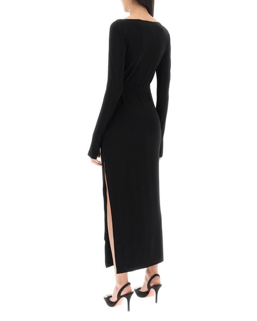 Norma Kamali Black Belted Long Sleeve Dress