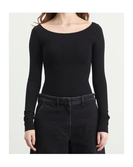 Entire studios Black Scoop Neck Bodysuit
