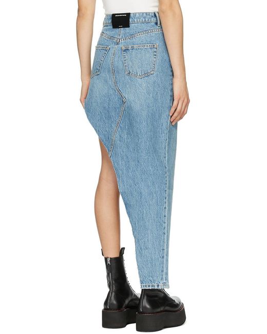 Alexander Wang Blue Asymmetric Denim Skirt