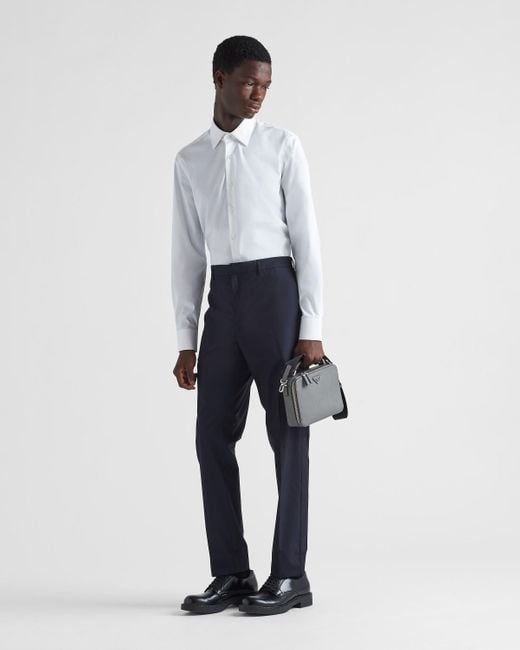 Prada Blue Cotton Pants for men