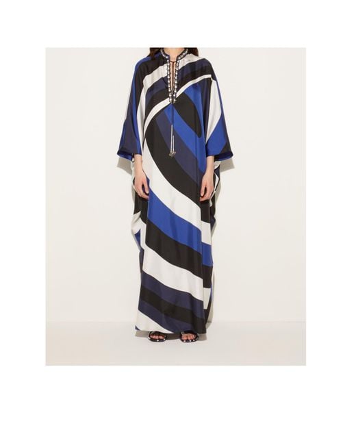 Emilio Pucci Blue Iride-Print Kaftann