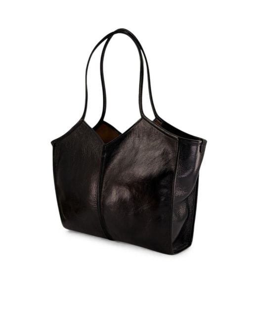 Hereu Black Medium Calella Distressed Leather Tote Bag