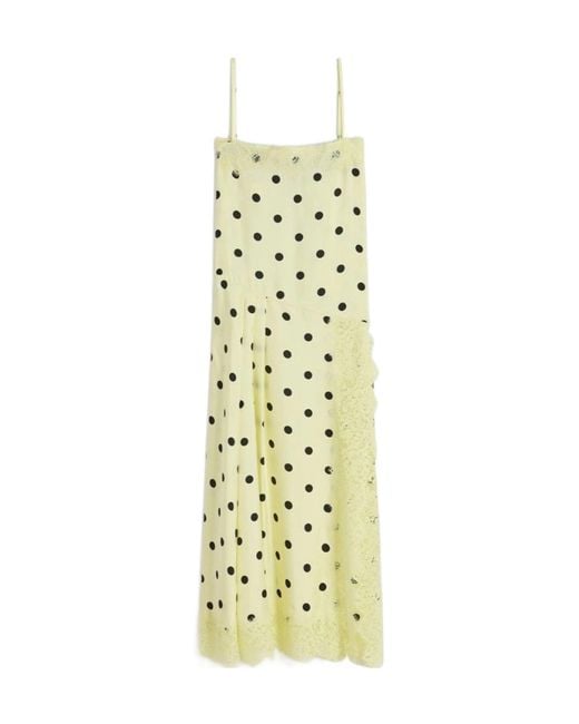 Sportmax Metallic Elegant Polka Dot Silk Twill Mini Dress With Pleated Motif