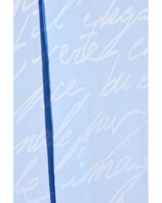 Balmain Blue Logo Printed Buttoned Shirt for men