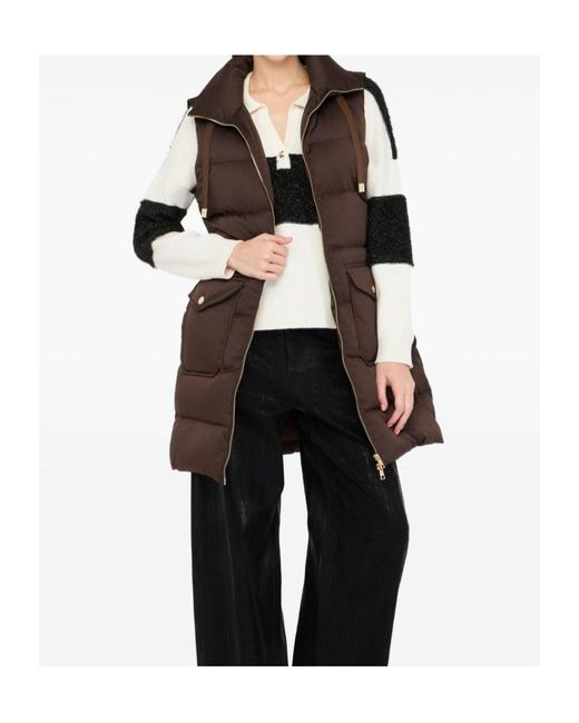 Liu Jo Brown Quilted Belted Vest