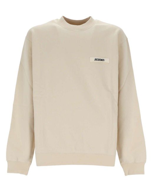 Jacquemus Natural Logo Patch Crewneck Sweatshirt for men