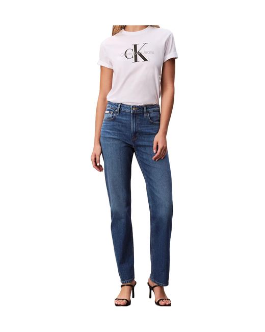 Calvin Klein Blue Logo-Patch Jeans