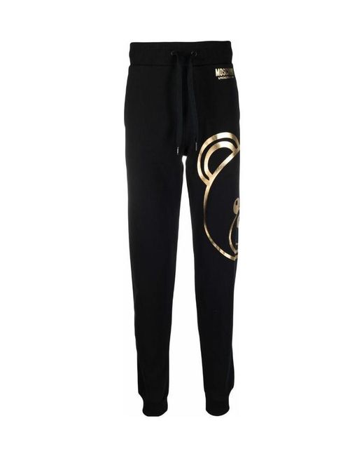 Moschino Black Teddy Metal-Sensitive Printed Sweatpants for men