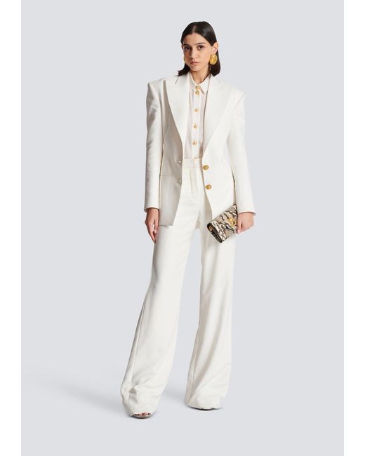 Balmain White Flared Trousers
