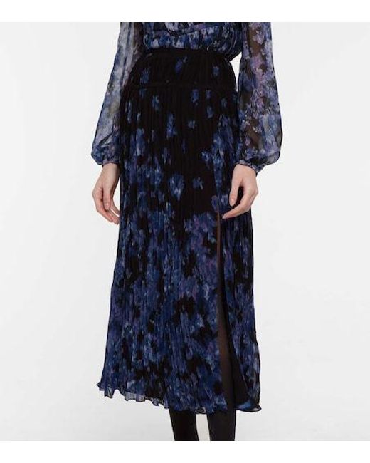 Altuzarra Blue Kemmaren High-Rise Midi Skirt