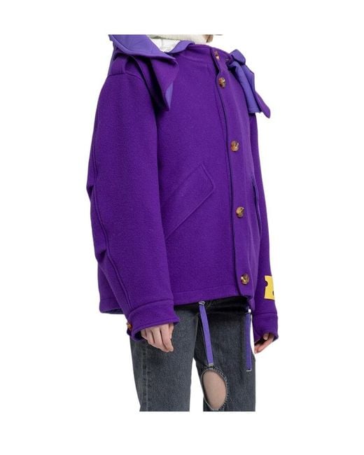 Off-White c/o Virgil Abloh Purple Buttoned Long-Sleeved Reversible Jacket