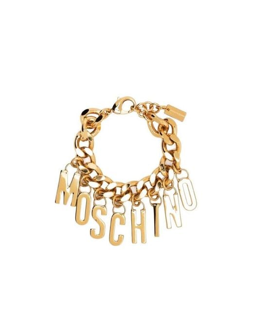 Moschino Metallic Logo-Lettering Chain Bracelet
